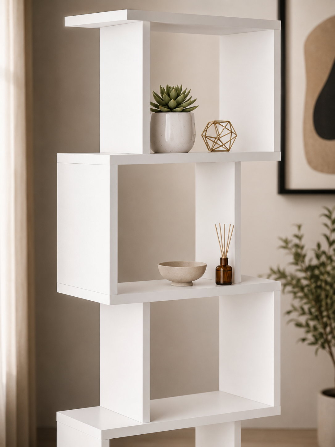 TULSA Dekoratif Kitaplık ve Çok Amaçlı Raf Ünitesi | Modern Salon ve Ofis Kitaplığı