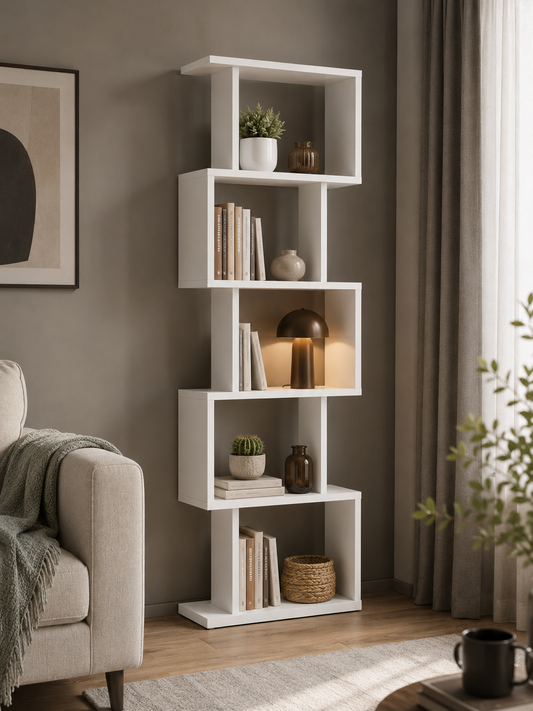 TULSA Dekoratif Kitaplık ve Çok Amaçlı Raf Ünitesi | Modern Salon ve Ofis Kitaplığı