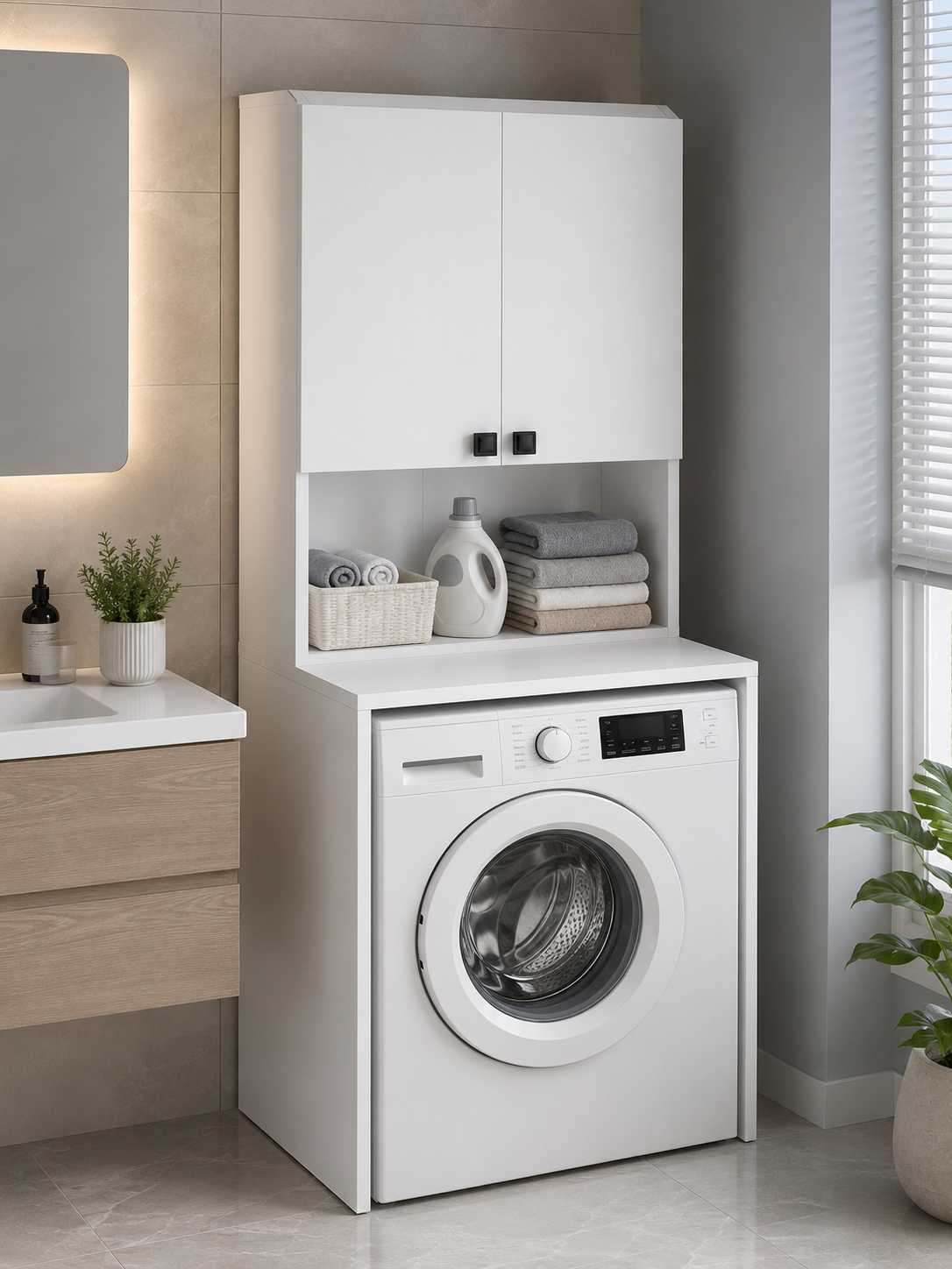 SUSA çamaşır makinesi üst dolabı banyo düzenleyici - Sheila Concept