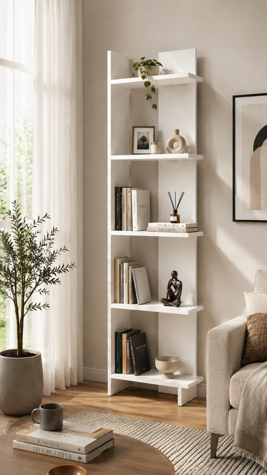 ANDES Dekoratif Kitaplık ve Çok Amaçlı Raf Ünitesi | Modern Salon Kitaplığı | Açık Raf Sistemi