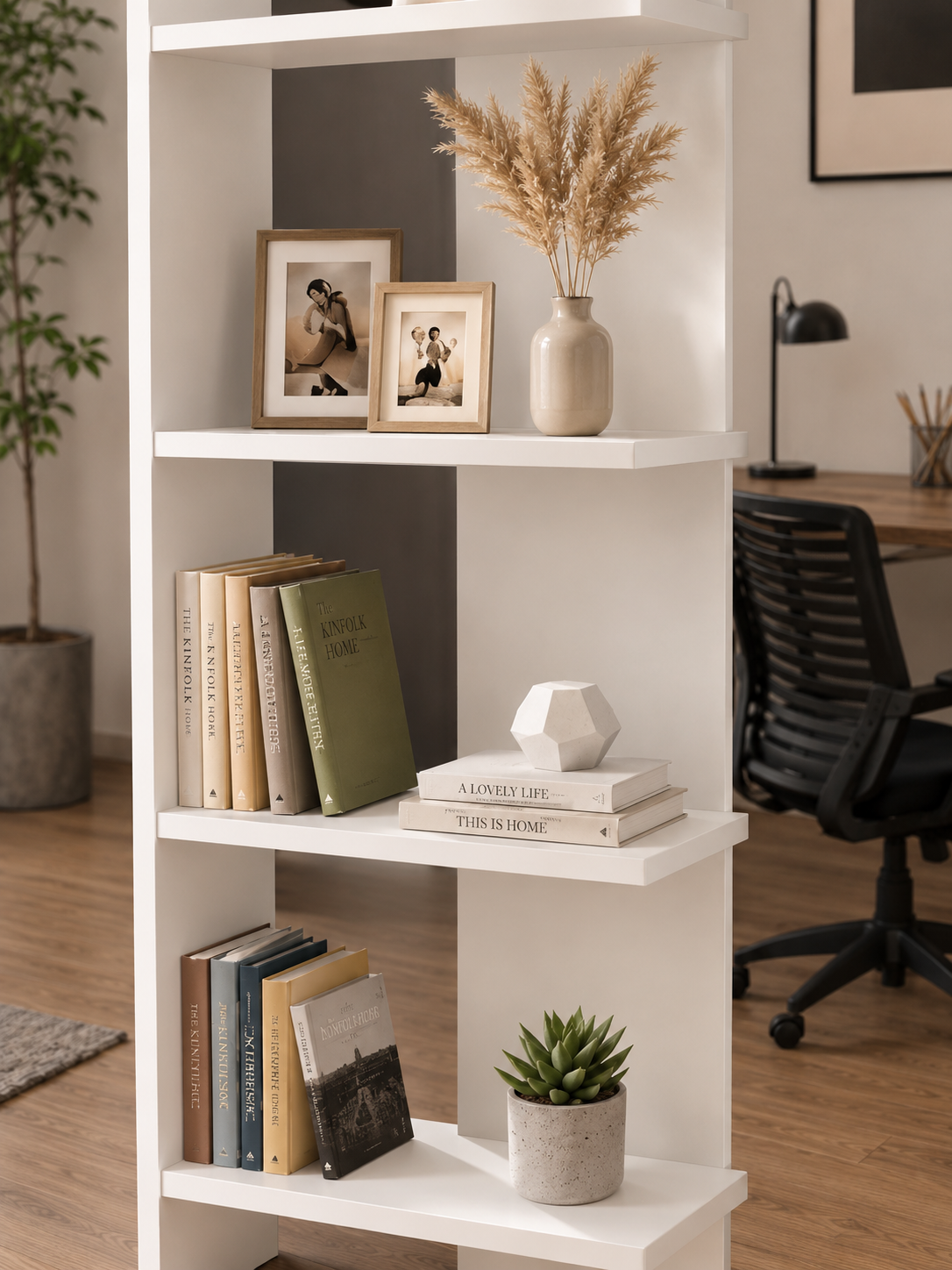 ANDES Dekoratif Kitaplık ve Çok Amaçlı Raf Ünitesi | Modern Salon Kitaplığı | Açık Raf Sistemi
