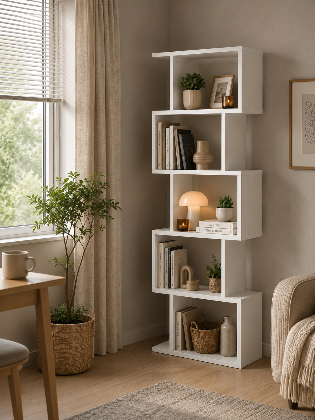 TULSA Dekoratif Kitaplık ve Çok Amaçlı Raf Ünitesi | Modern Salon ve Ofis Kitaplığı