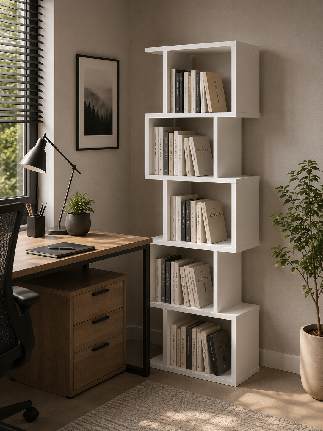 TULSA Dekoratif Kitaplık ve Çok Amaçlı Raf Ünitesi | Modern Salon ve Ofis Kitaplığı