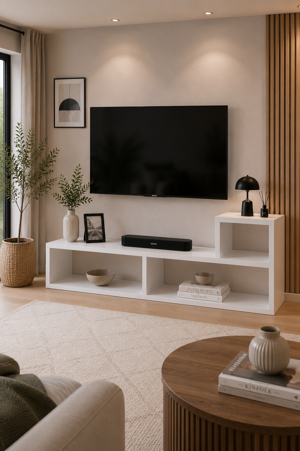 OSLO Beyaz Modüler Çok Amaçlı Raf Ünitesi | TV Ünitesi | Kitaplık | Konsol | Dekoratif Düzenleyici