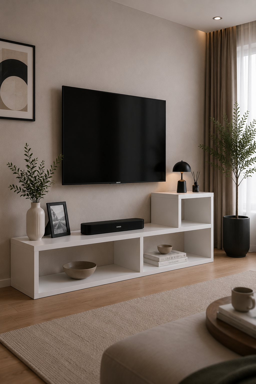 OSLO Beyaz Modüler Çok Amaçlı Raf Ünitesi | TV Ünitesi | Kitaplık | Konsol | Dekoratif Düzenleyici