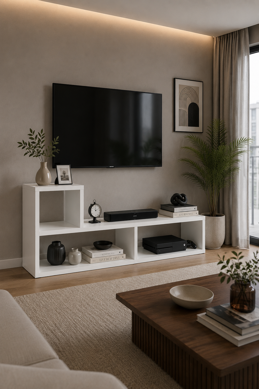 OSLO Beyaz Modüler Çok Amaçlı Raf Ünitesi | TV Ünitesi | Kitaplık | Konsol | Dekoratif Düzenleyici