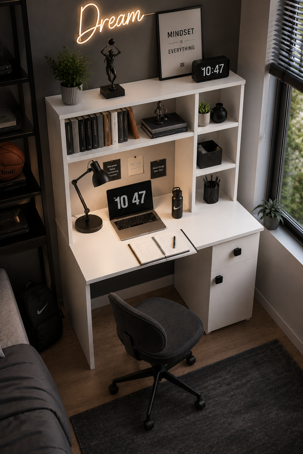 GİZA Çalışma Masası | Raflı | Çekmeceli | Kapaklı Depolama Alanlı | Öğrenci ve Home Office Bilgisayar Masası